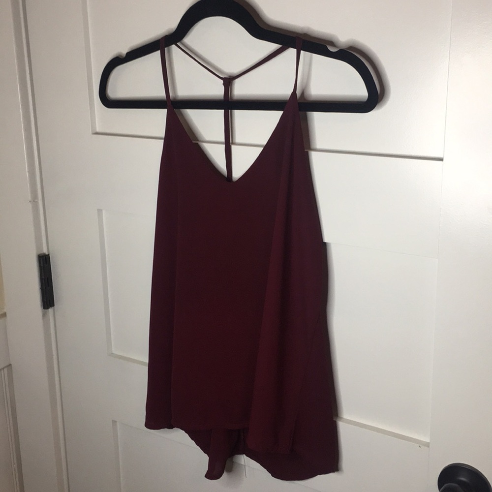 Maroon loose t-back camisole